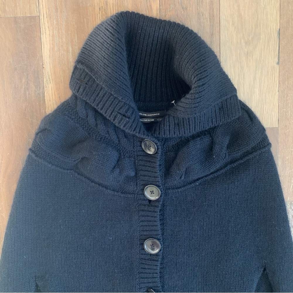 Club Monaco Black Knit Button-Up Vest Size Small - Picture 4 of 11